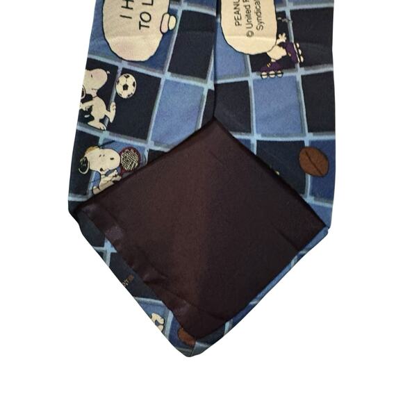 Peanuts I Hate To Lose Sports Snoopy Tennis Football basketball Necktie Silk - Picture 5 of 7